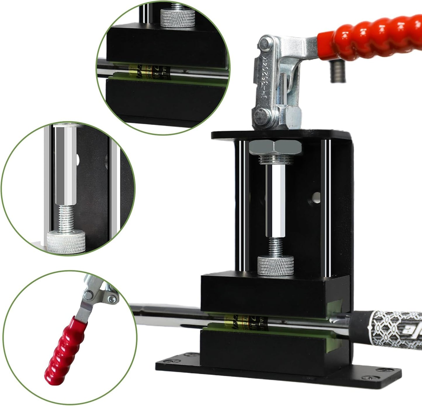 Upgrate Drill-Free & Drill Installation Golf Club Vise Clamp,Golf Grip Removal Tool,Golf Club Regripping Kit with 1 Golf Club Regrip Vise Tool 4 Screws 1 Hook Blade Utility Knife 10 Golf Grip Tape