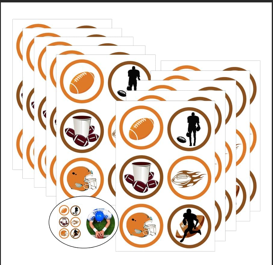 Football Sport Stickers Themed Party Decorations Labels 2 inch - Birthday Baby Shower Retirement Party Favors Football Labels for Scrapbooking Crafts 180 Pcs
