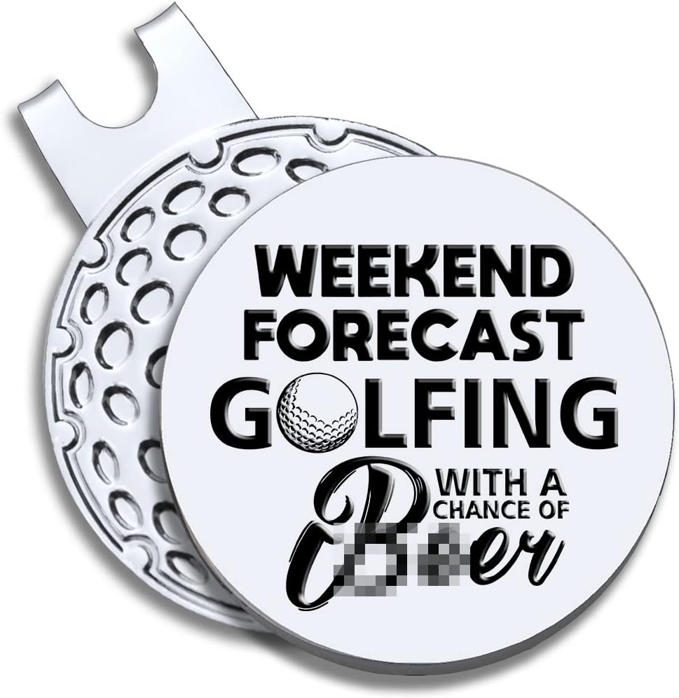 Men Golf Ball Marker with Magnetic Hat Clip, Funny Golf Accessories Gifts for Men, Novelty Birthday Gifts for Male Golfer Fan