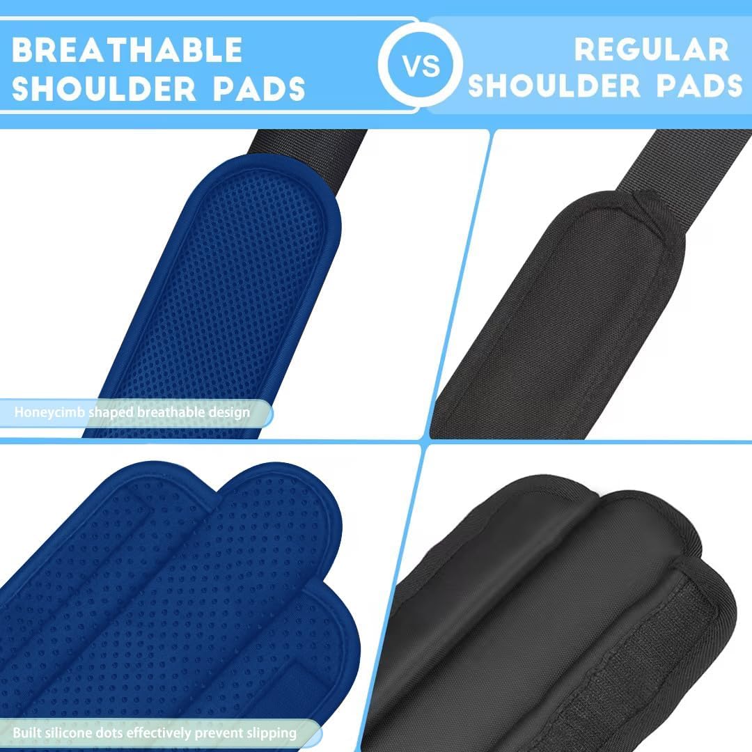 ZINZ 2-Pack Universal Shoulder Pad with Ultra Thick Cushion for Bag Luggage Bag Crossbody, Plus Long & Anti-Slip & Breathable,Dark Blue