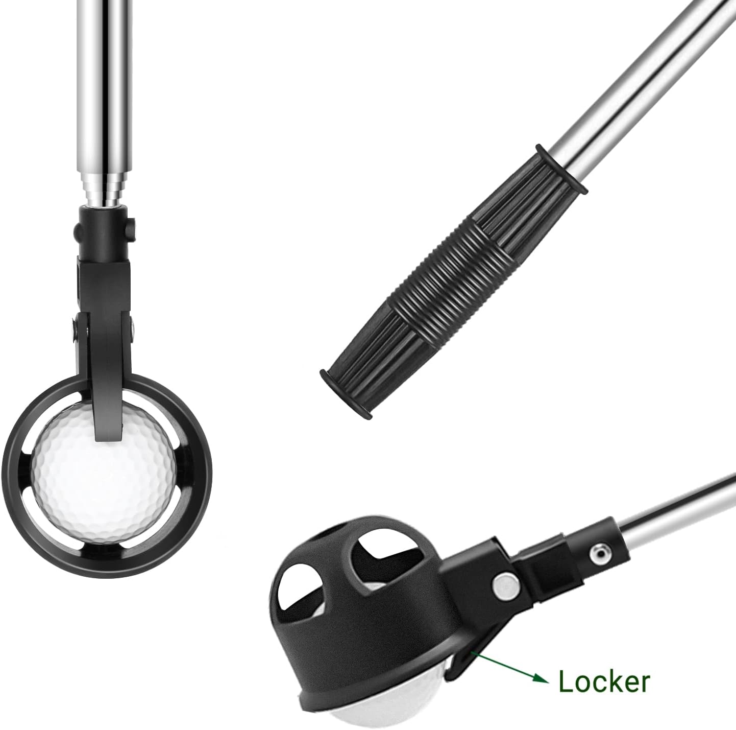 prowithlin Golf Ball Retriever, Stainless Telescopic Extendable Golf Balls Retrievers for Water w/Golf Ball Pick Up Retriever Grabber Claw Sucker Tool, Golf Gift for Men