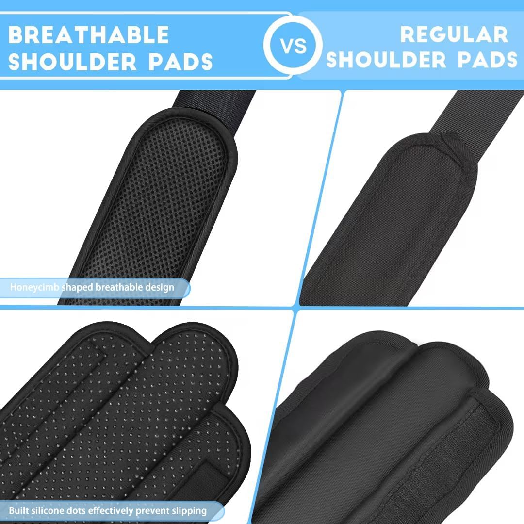 ZINZ 2-Pack Universal Shoulder Pad with Ultra Thick Cushion for Bag Luggage Bag Crossbody, Plus Long & Anti-Slip & Breathable,Drak Grey