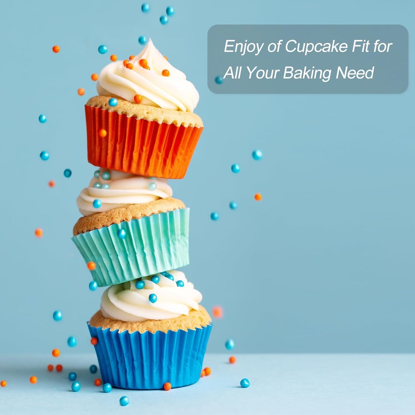 HARFINGTON 100 Count Cupcake Liners Nature Cupcake Cups Standard Size Muffins Liners Papers Baking Cups Wrappers Greaseproof for Party Wedding Birthday