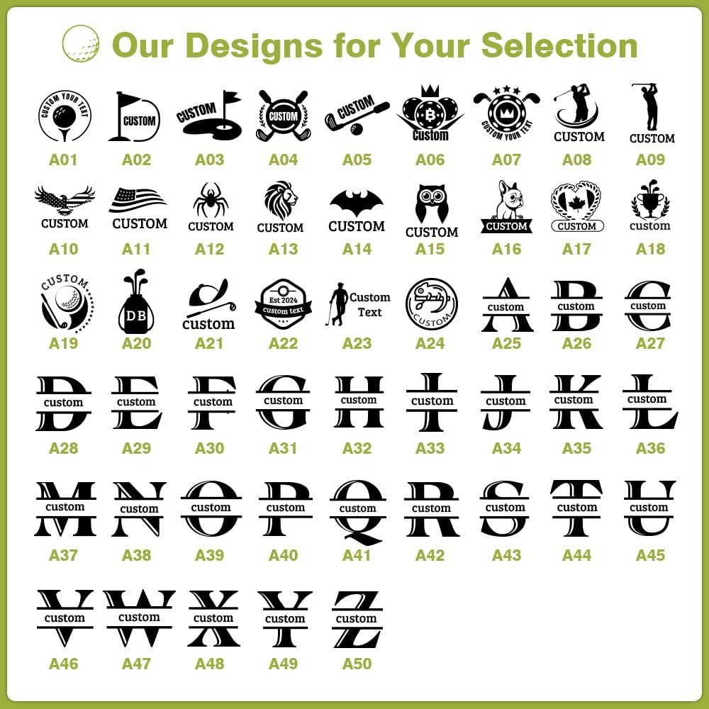 Custom Golf Ball Stamps with Personalized Name Graphics, Reusable Golf Ball Waterproof Marking Tool