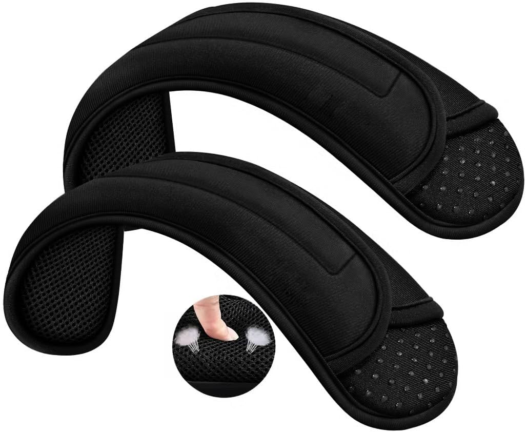 ZINZ 2-Pack Universal Shoulder Pad with Ultra Thick Cushion for Bag Luggage Bag Crossbody, Plus Long & Anti-Slip & Breathable,Black