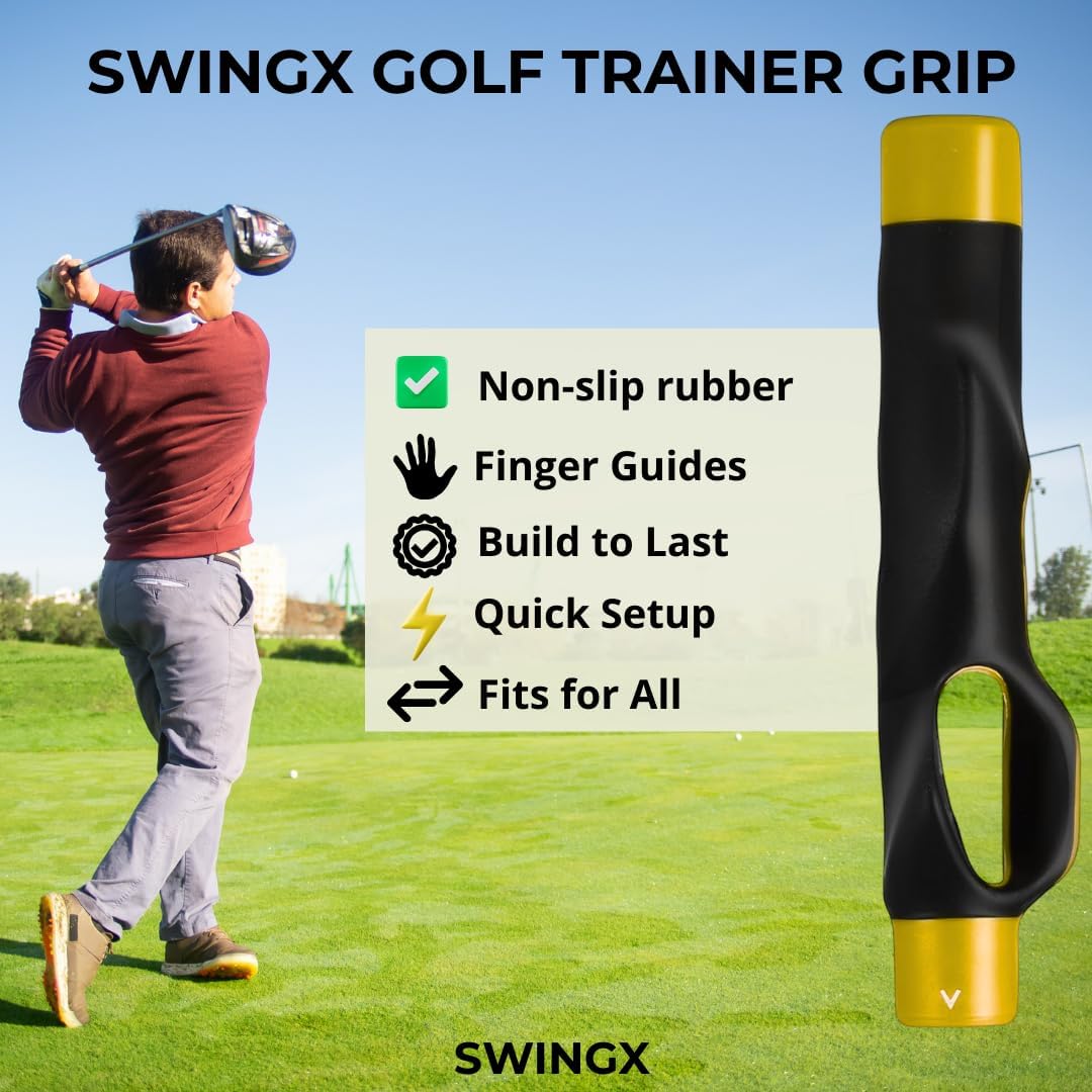 Golf Grip Trainer, Golf Training Aid, Grip Trainer To Help Train Correct Hand Position, Attachment for Improved Hand Positioning on Clubs, Enhance Grip Strength, Precision, and Swing Technique