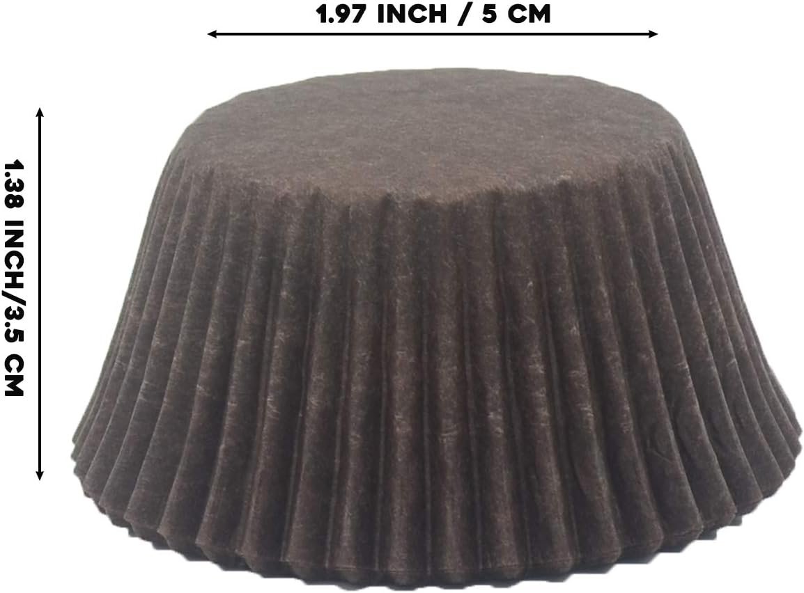 Premium Coffee Greaseproof Cupcake Liners Muffin Paper Baking Cups Standard Size, 100-Count