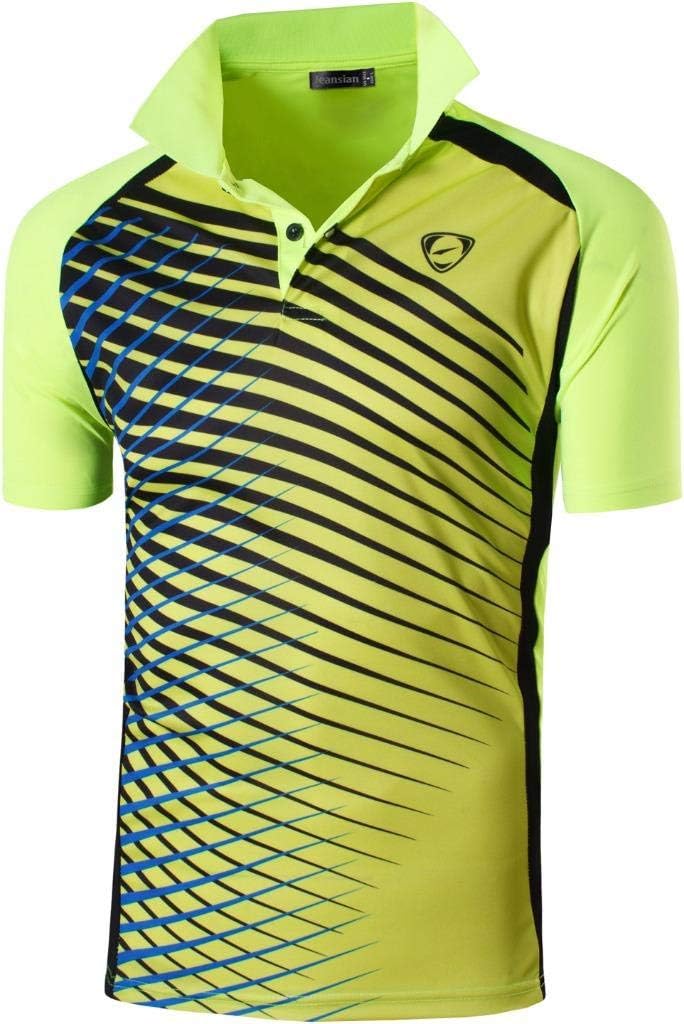 jeansian Men's Sport Outdoor Quick Dry Fit Short Sleeves Polo Tee Shirt Tshirt T-Shirt Tops Golf Tennis Bowling LSL195