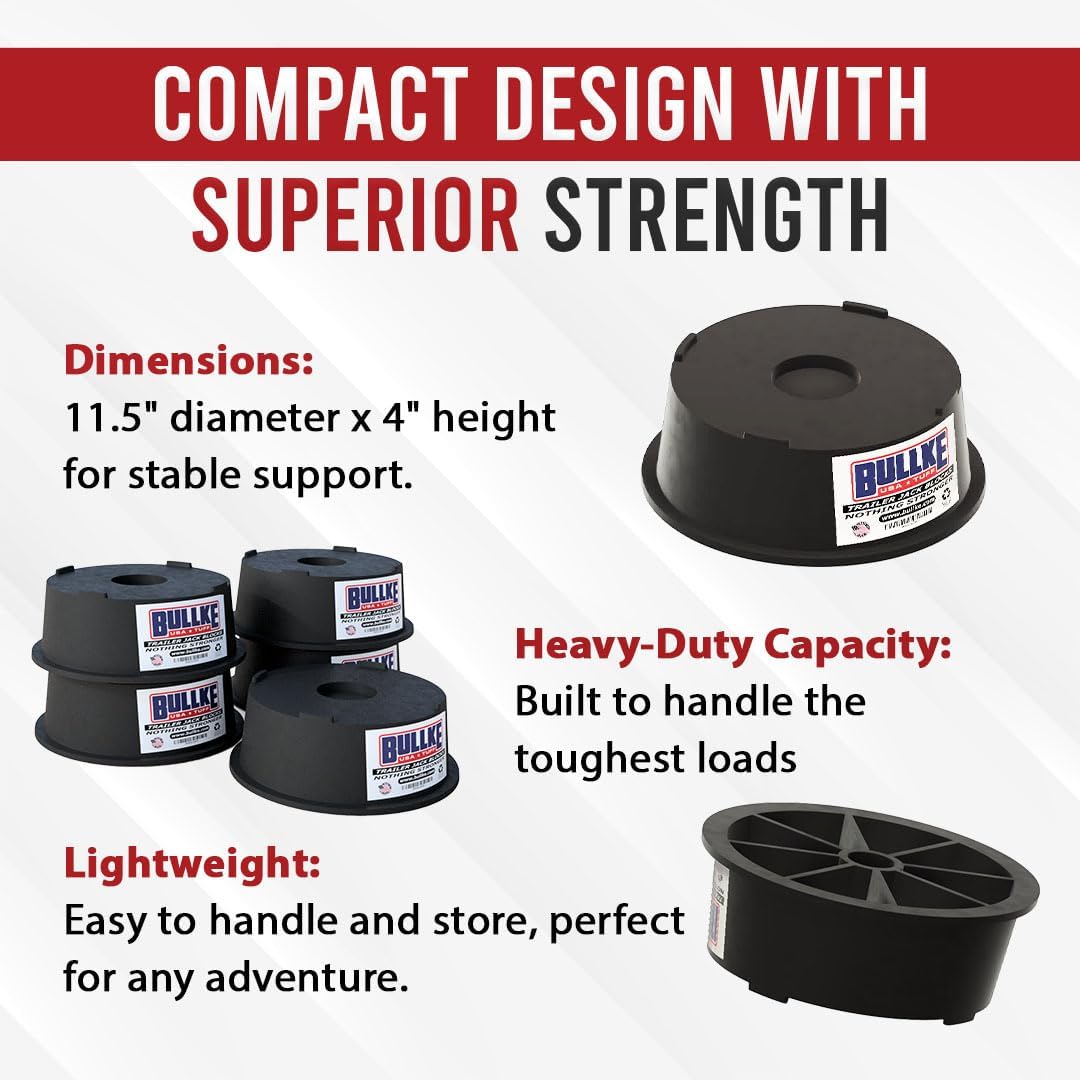 USA-Made Trailer Leveling Blocks - for RV and Camper, Heavy Duty Jack Pads, Stabilizing Blocks, UV Resistant Recycled Plastic Leveling Blocks for RVS (2)