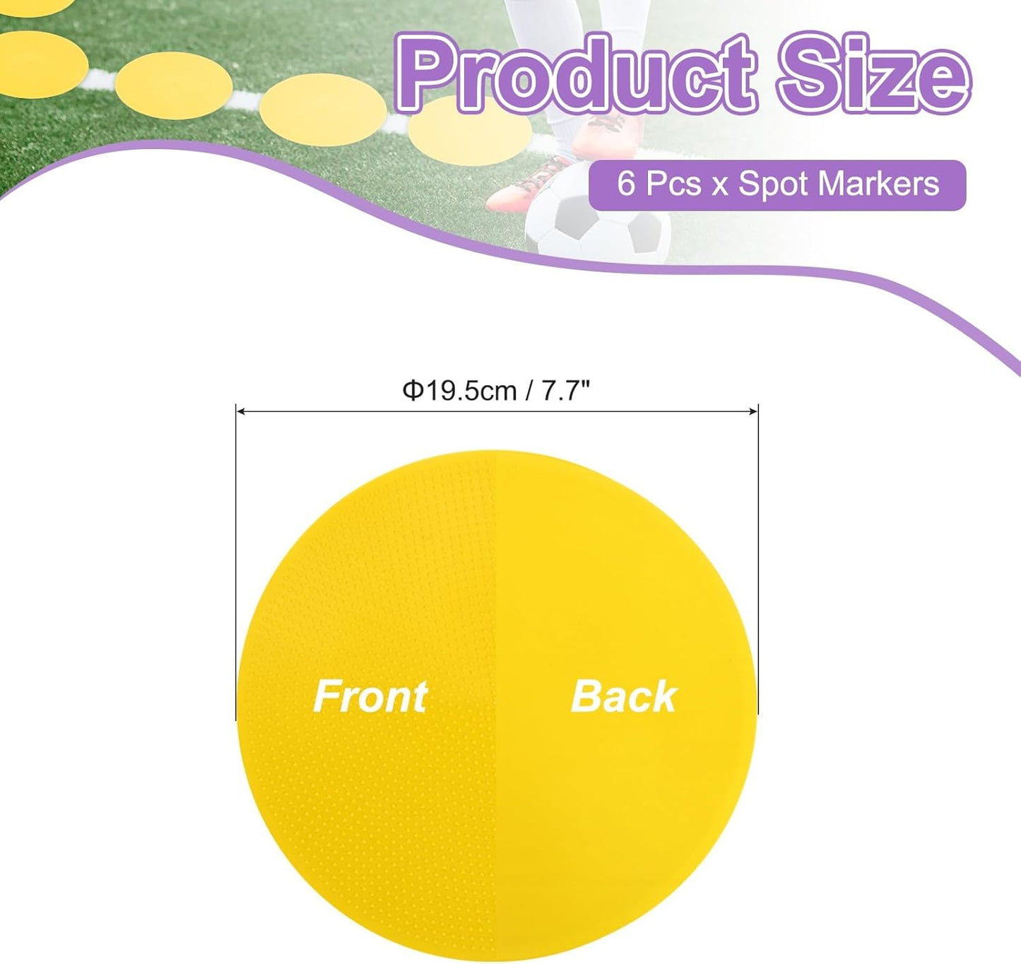 PATIKIL Spot Markers, Non-Slip Floor Dots Agility Markers Flat Field Cone Poly Dot