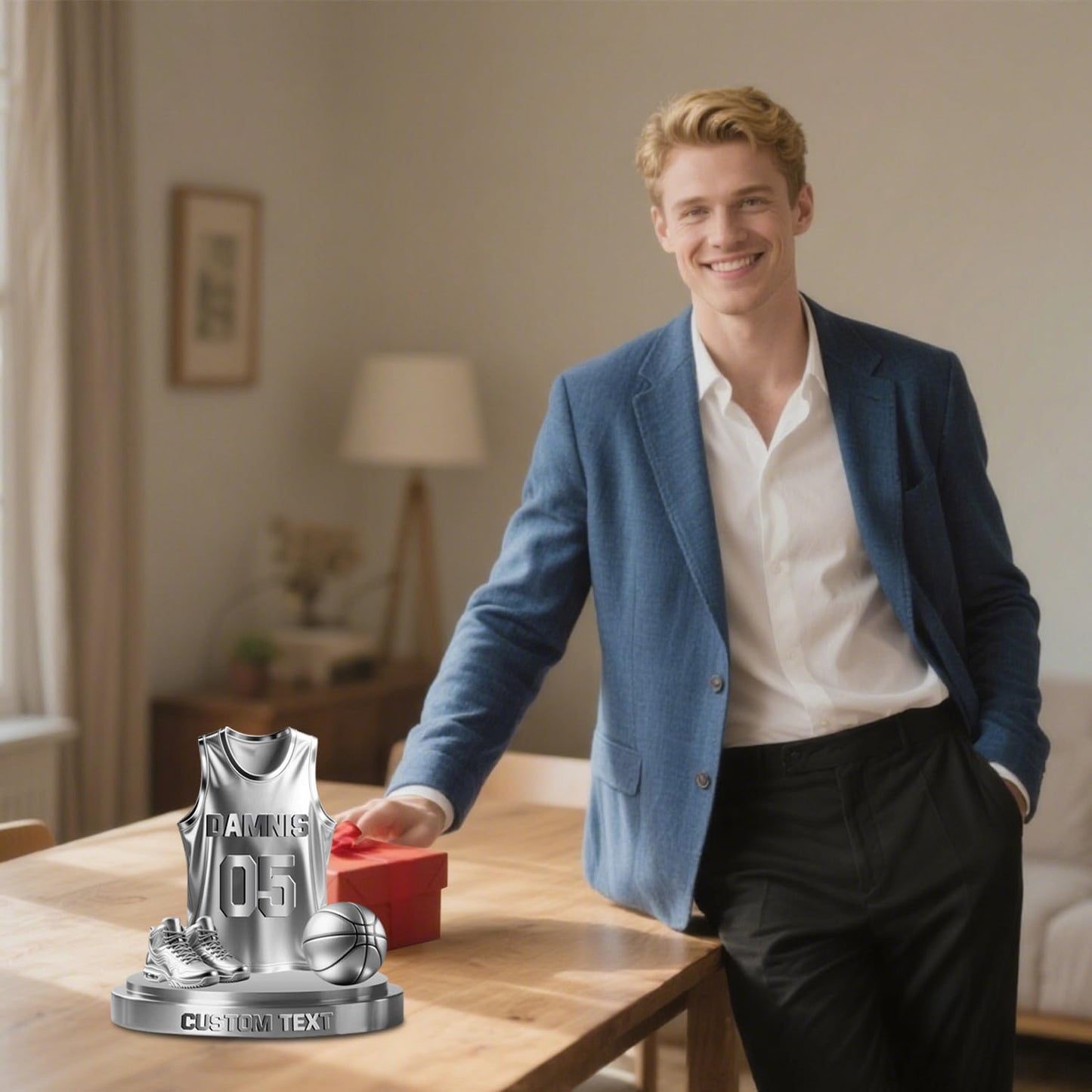 Personalized Soccer Football Baseball Basketball Softball Golf Hockey Ball Desktop Ornament Sport Desk Name Plate Custom Name Athletes Figurine Sign Sport Lovers Acrylic Plaque Gift for Men Women