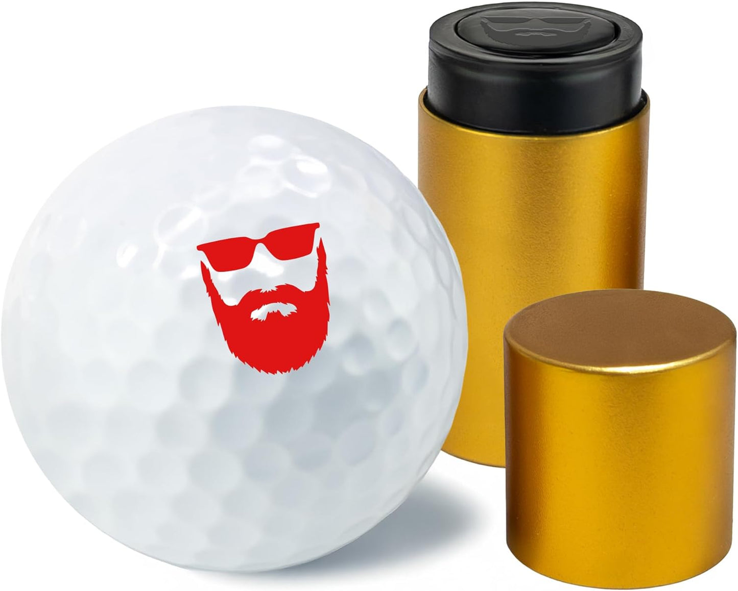 Golf Ball Marker Stamp with TiteSeal™ Technology - Beard - Many Designs to Choose - Red