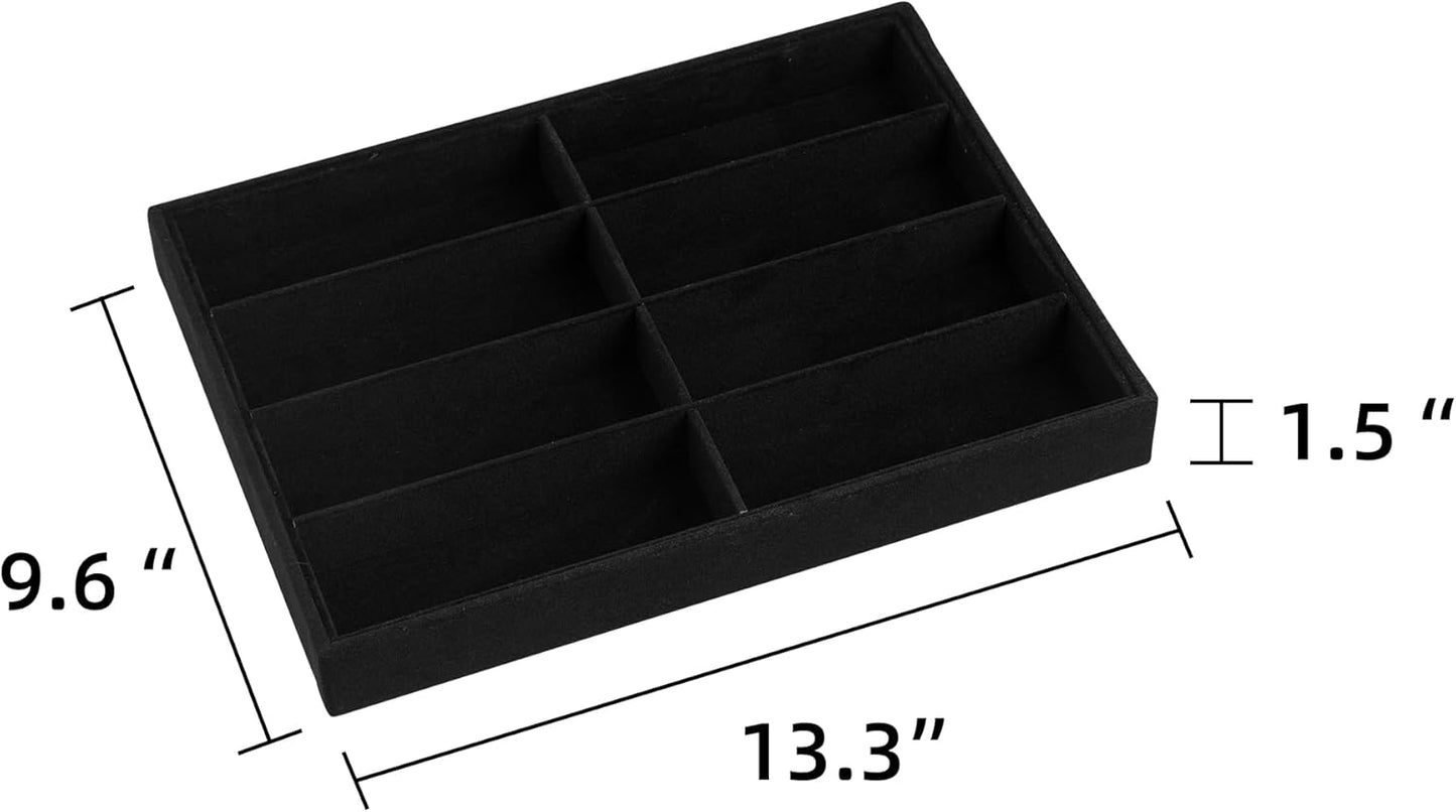Frebeauty Sunglass Organizer,Velvet Glasses Organizer,8-Slot Sunglasses Tray for Drawer, Men's/Women's Sunglasses Box
