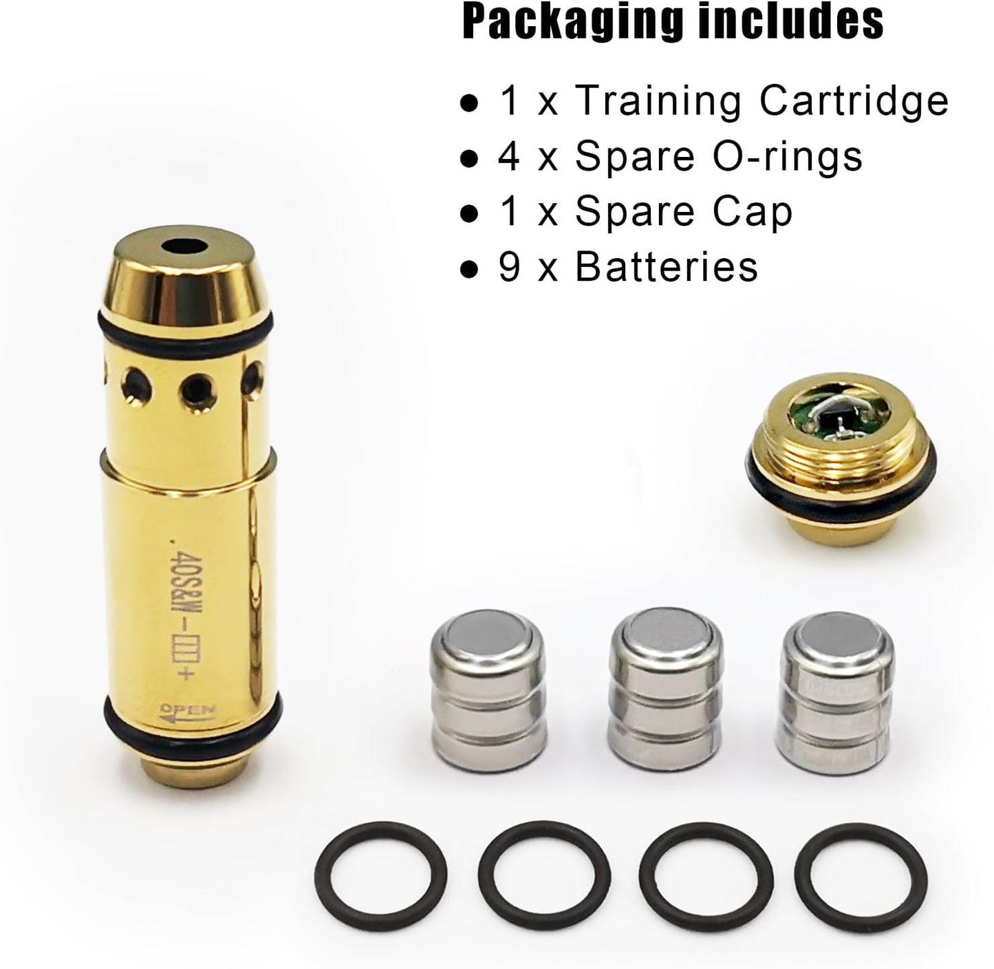 9mm/380ACP/40S&W/45ACP Dry Fire Training Cartridge Integrated Snap Cap for Dry Fire Trainer,Red Dot Beam Bullet with Double O-Ring