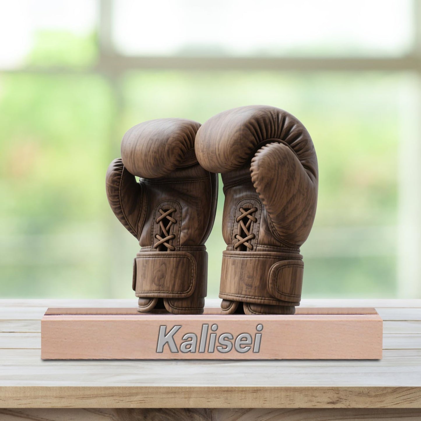 Personalized Boxing Player Ornaments for Bedroom Office Sport Room Custom Name Boxing Gloves Figurine Sign Plaque Fitness Dumbbells Athlete Acrylic Plaque Home Decor Gift for Men Women Sport Lover