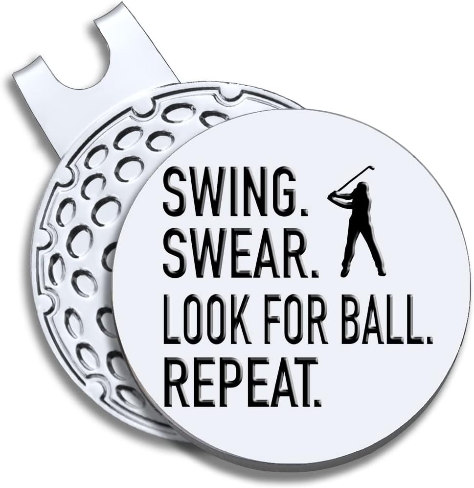 Men Golf Ball Marker with Magnetic Hat Clip, Funny Golf Accessories Gifts for Men, Novelty Birthday Gifts for Male Golfer Fan