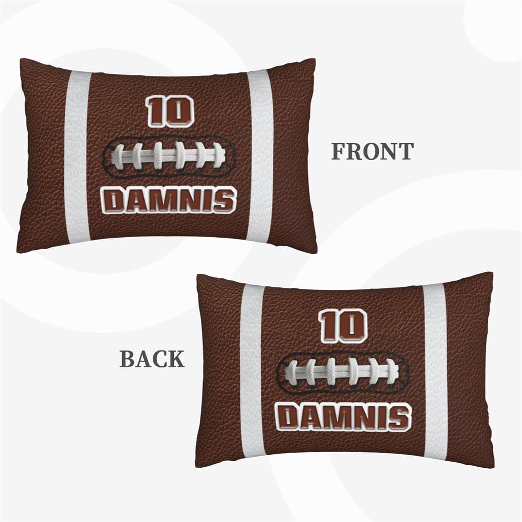 Rugby Football Lovers Home Decor Gift Custom Funny Rugby Themed Throw Pillow Cover Personalized Sport Enthusiast Pillowcase with Name Customized Ball Theme Football Throw Pillowcase for Sofa Bedding