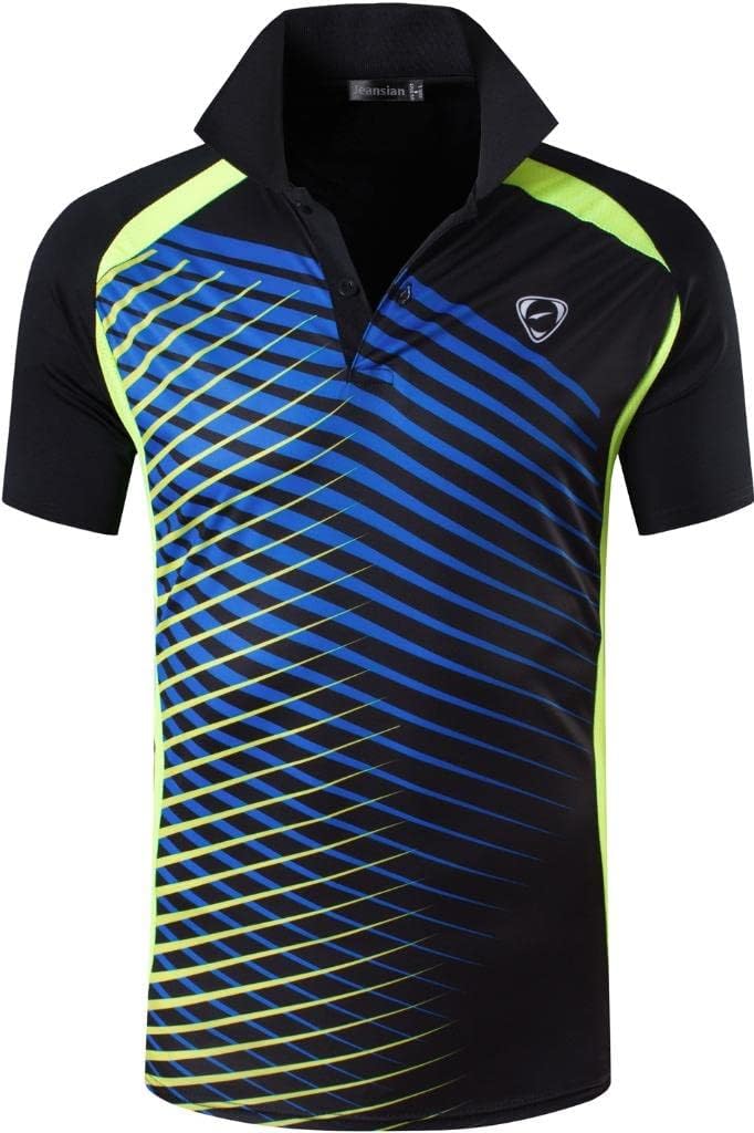 jeansian Men's Sport Outdoor Quick Dry Fit Short Sleeves Polo Tee Shirt Tshirt T-Shirt Tops Golf Tennis Bowling LSL195