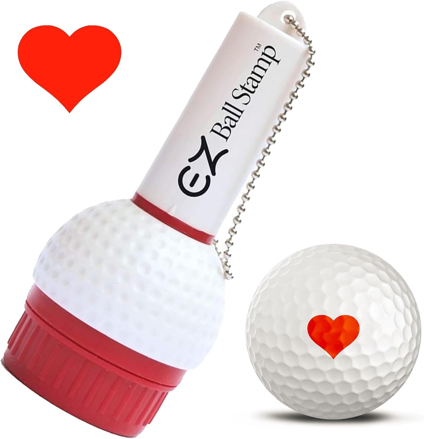EZBallStamp Golf Ball Stamp - Red Heart