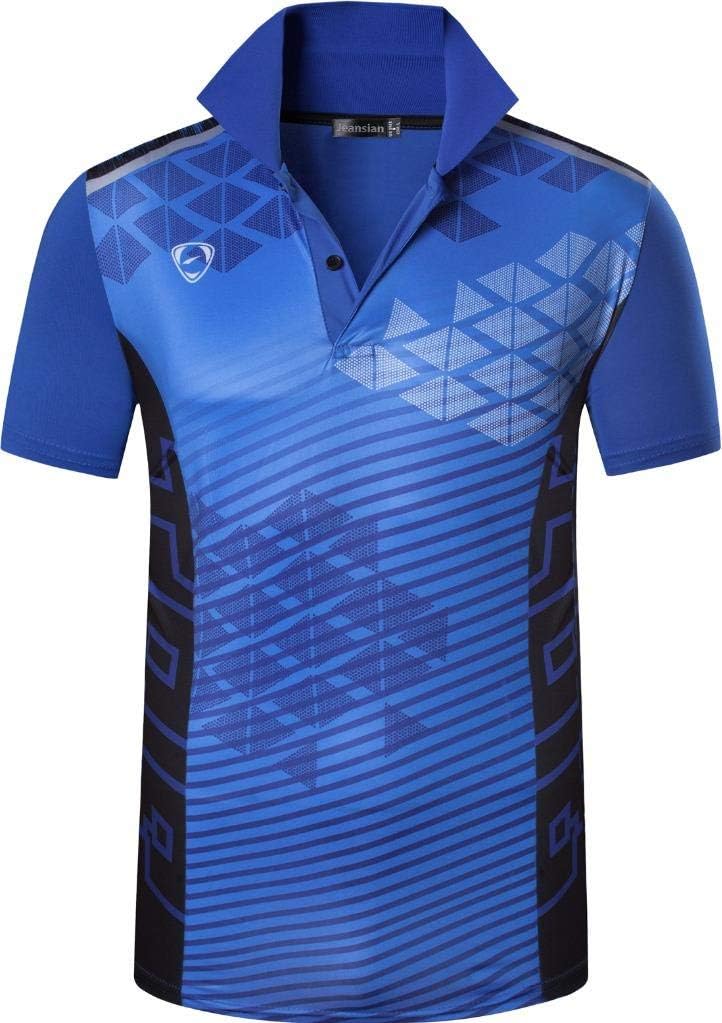 jeansian Men's Sport Outdoor Quick Dry Fit Short Sleeves Polo Tee Shirt Tshirt T-Shirt Tops Golf Tennis Bowling LSL195