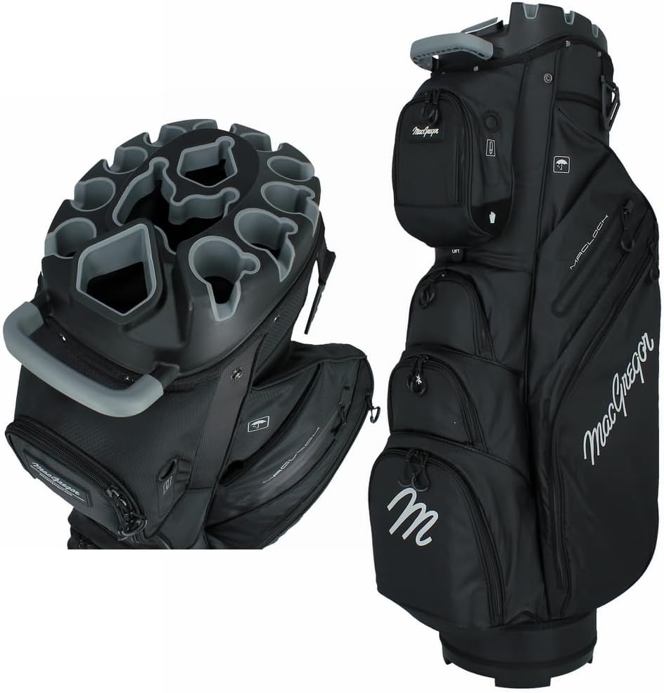 MacGregor MACLOCK Ultimate Divider System Cart Bag with 14 Way Organizer Divider Top and Individual Club Locking Slots