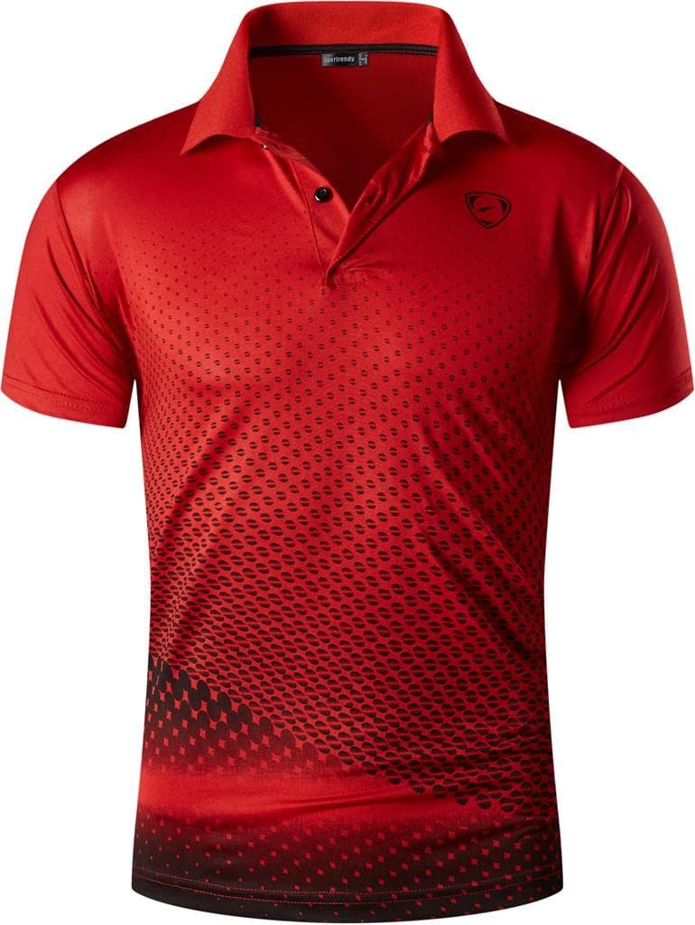 jeansian Men's Sport Outdoor Quick Dry Fit Short Sleeves Polo Tee Shirt Tshirt T-Shirt Tops Golf Tennis Bowling LSL195