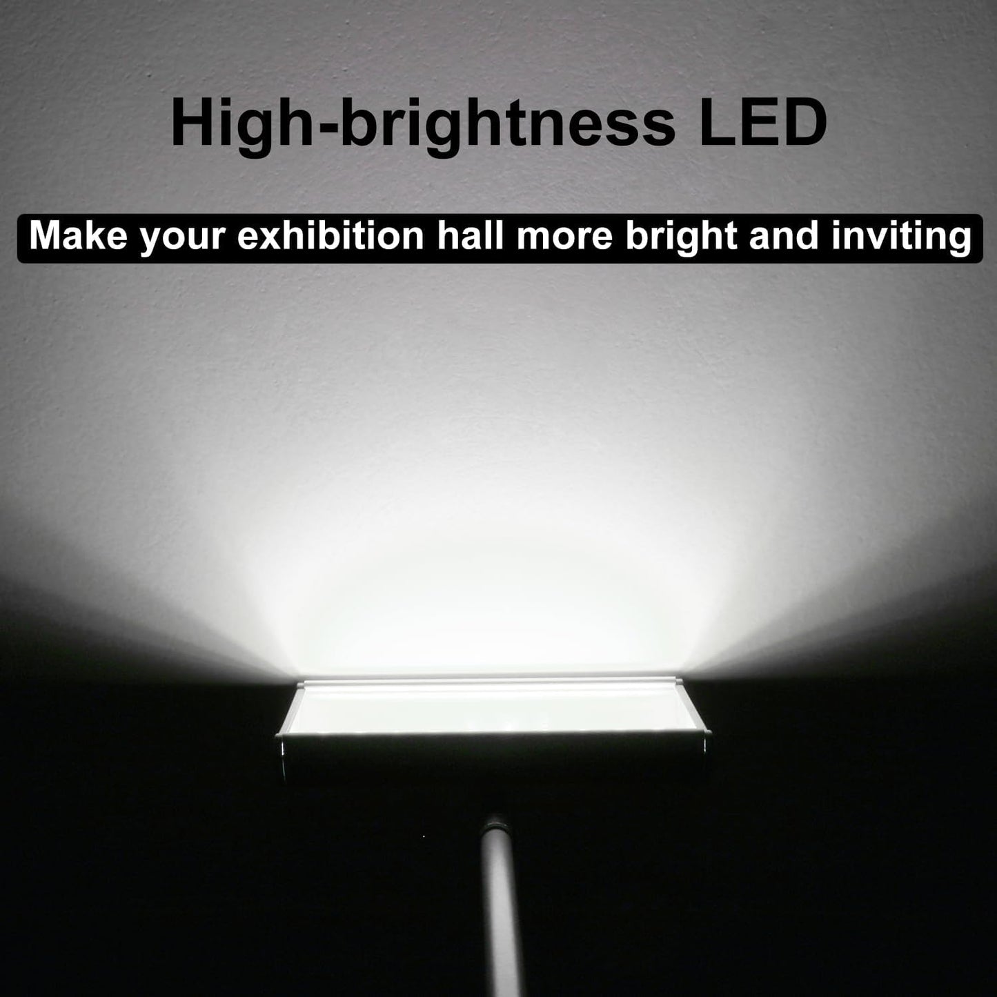 Trade Show Lights LED Display and Exhibit Arm Lighting, Connectable Tradeshow Lights Included Clamps, Mounting Brackets, Power Cables, Connect Cables (2pcs Black) (Black)