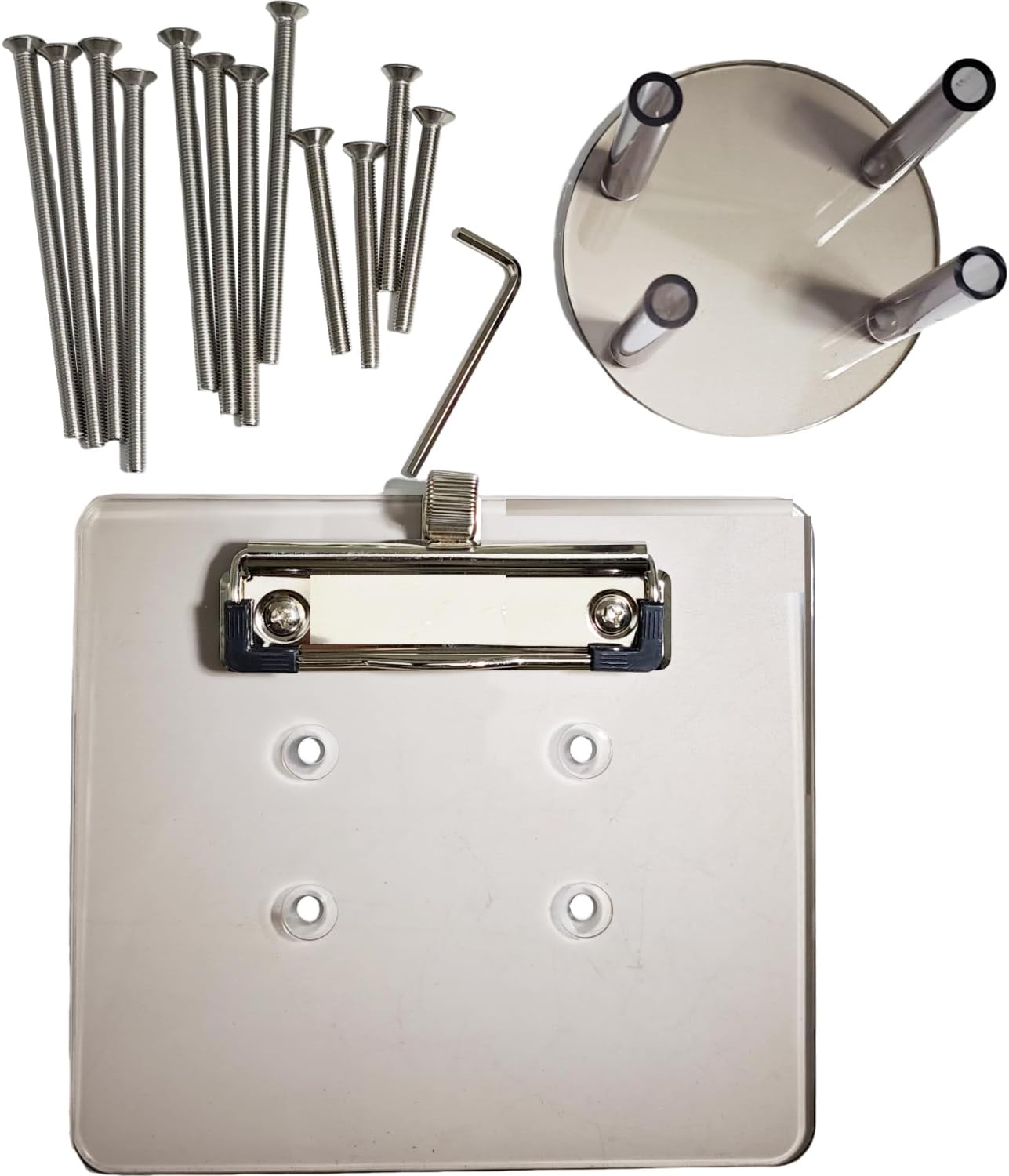 Beige Acrylic 5mm Thickness Golf Cart Scorecard Holder w/Pencil Holder & Clamp Compatible with EZGO TXT/RXV Club Car DS/Precedent Yamaha and Other Golf Cart Steering Wheel with 5-6 Holes