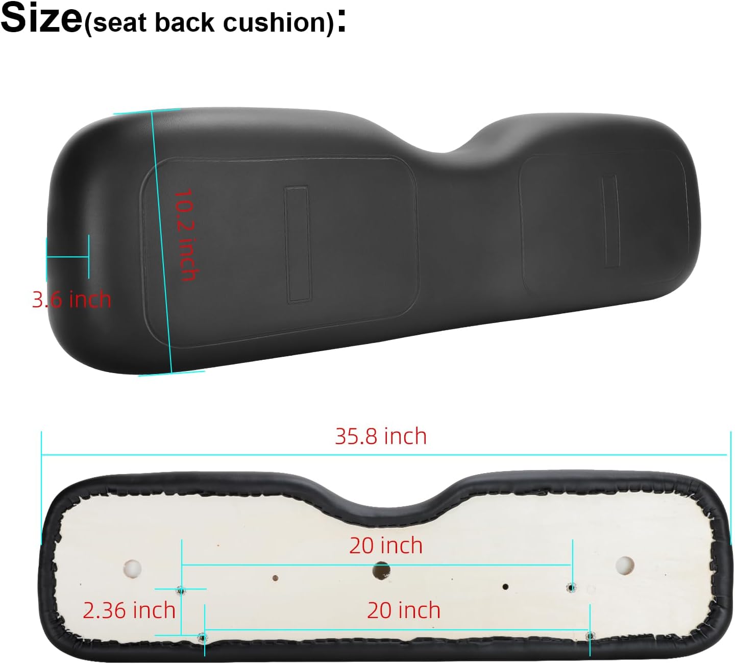 Roykaw Golf Cart Front Seat Back Cushion Assembly for EZGO TXT 1994-2013 Gas & Electric Vehicles, EZGO Seat Cushion Replacement, OEM# 71751-G01, 71751-G03, 71751-G04