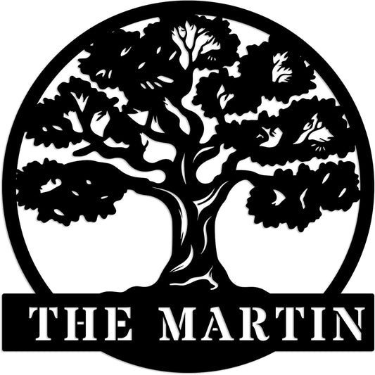 Personalized Oak Tree Metal Sign, Custom Tree Of Life Wall Decor, Custom Oak Tree Family Metal Signs, Wall Decor