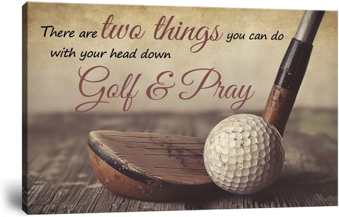 Golf Wall Art Golf Pictures Wall Decor Motivational Quotes Canvas Print Golf Sports Painting Artwork for Living Room Office Club Home Decorations Framed Ready to Hang (28 x 44 inch)