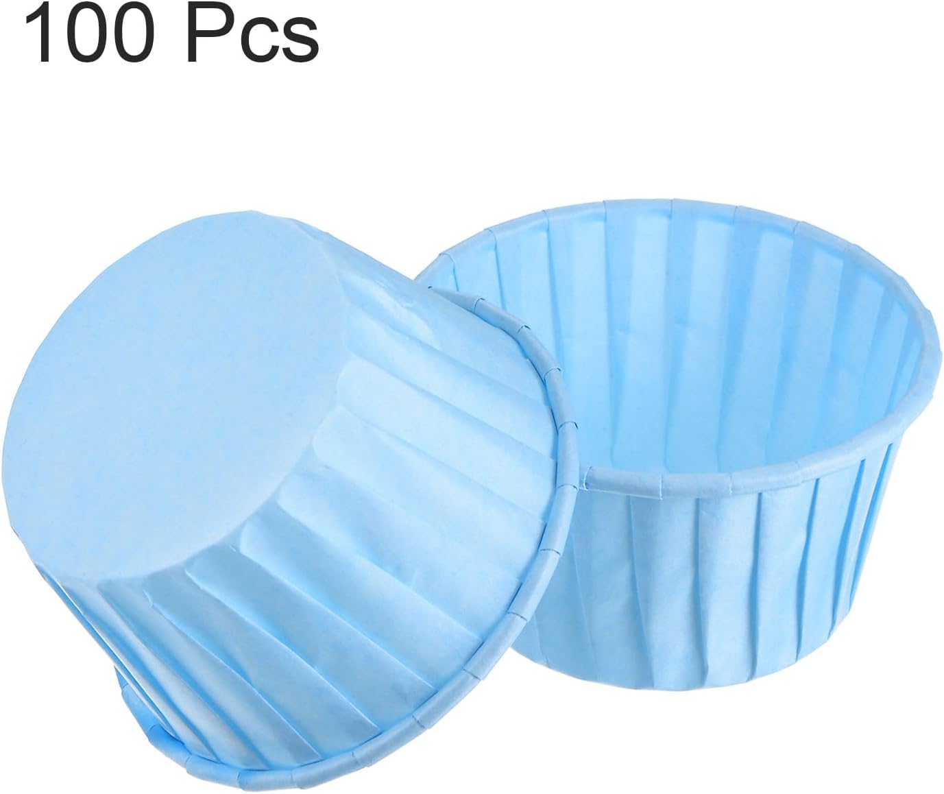 HARFINGTON 100Pcs Cupcake Baking Cups 3.5oz Standard Size Paper Cupcake Liners Greaseproof Wrappers Disposable for Wedding Birthdays Christmas Dessert, Blue