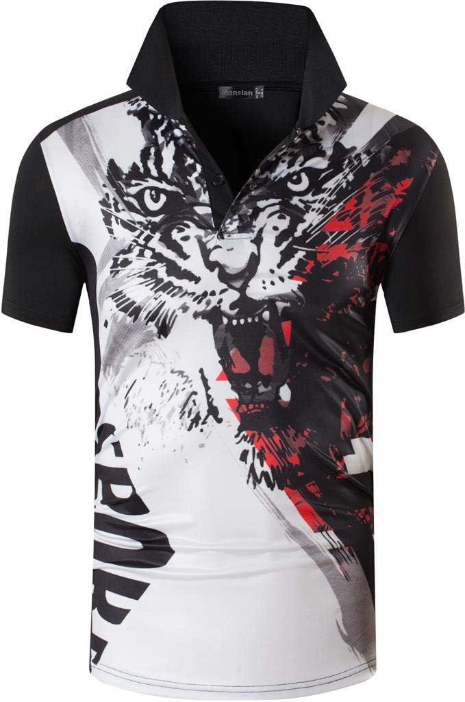 jeansian Men's Sport Outdoor Quick Dry Fit Short Sleeves Polo Tee Shirt Tshirt T-Shirt Tops Golf Tennis Bowling LSL195