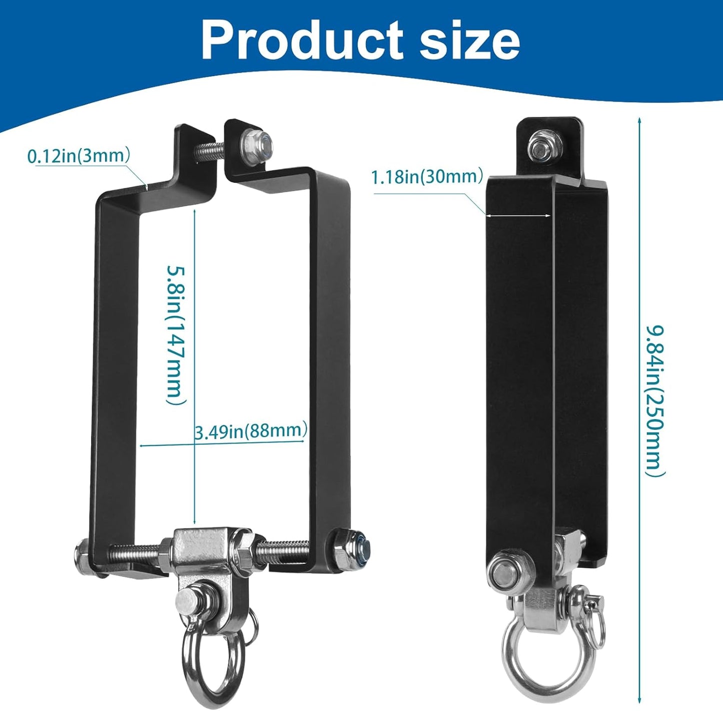 4 Pcs Heavy Duty Swing Hanger Swing Set Accessories for Wooden Sets Snap Hooks Hardware Swing Set Attachments Porch Playground Indoor/Outdoor