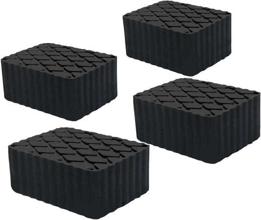 Solid Rubber Auto Lift Block Spacer Pad, Universal Rubber Lift Pads, 6-3/8" x 4-3/4" x 3-1/8" Heavy-Duty Lift Pads for Automobile Lifts, Jacks, Racks, 3000 lbs Capacity, 4Pack