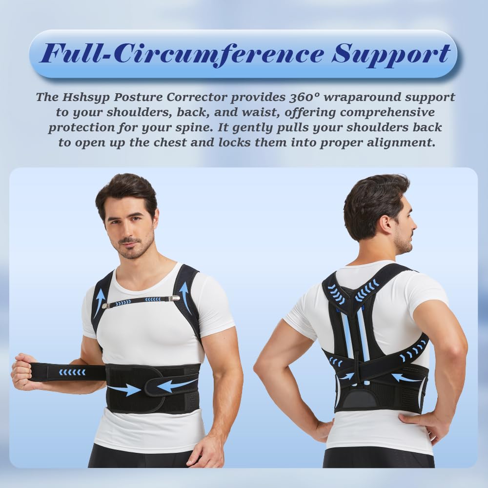 Posture Corrector for Women and Men, Upper and Lower Back Brace for Back, Shoulder, Neck Pain Relief, Fully Adjustable Back Straightener for Scoliosis, Hunchback, Hump, Thoracic, Lumbar Support