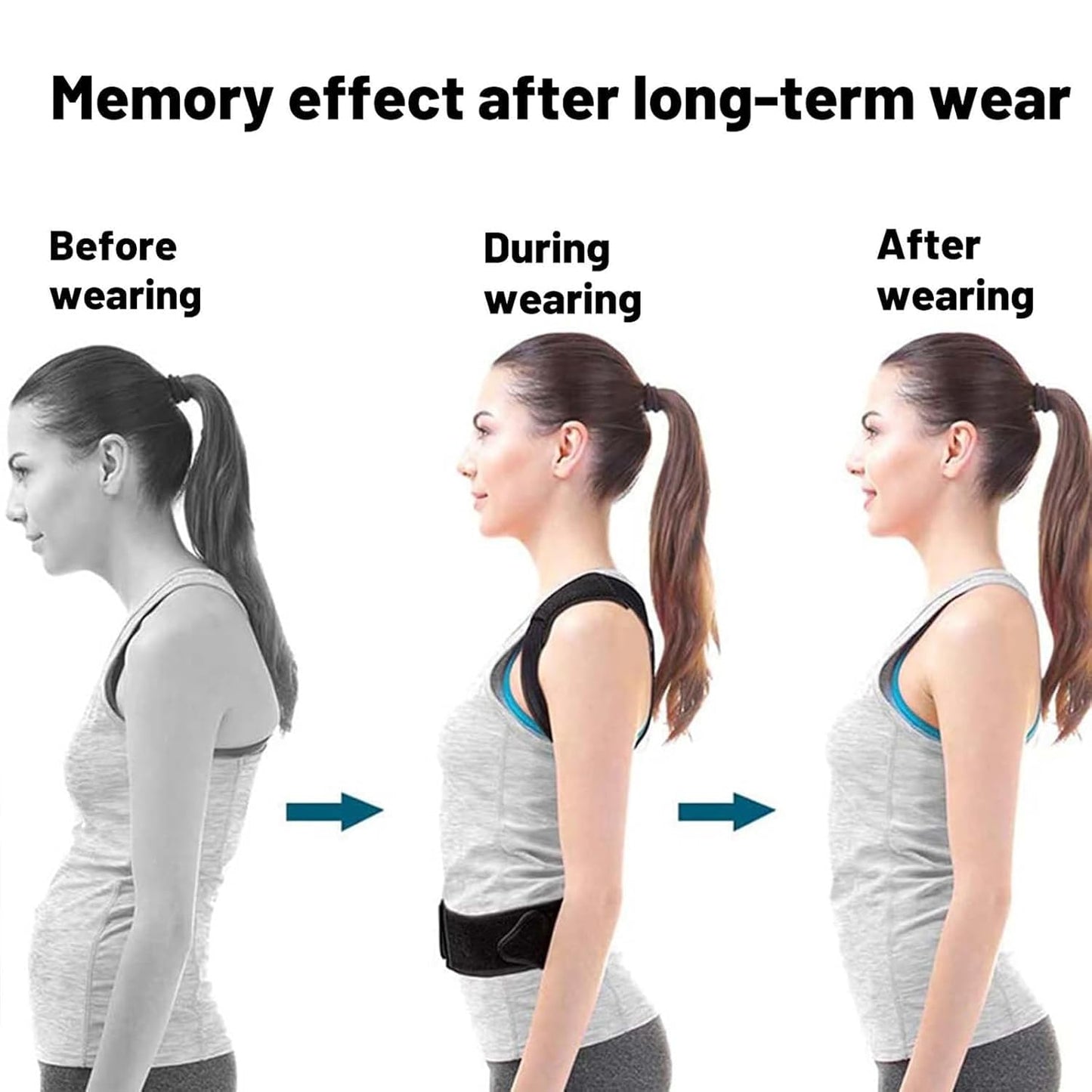Posture Corrector, Back Brace for Women and Man, Soft and Comfortable, Breathable Mesh (Black, Medium)