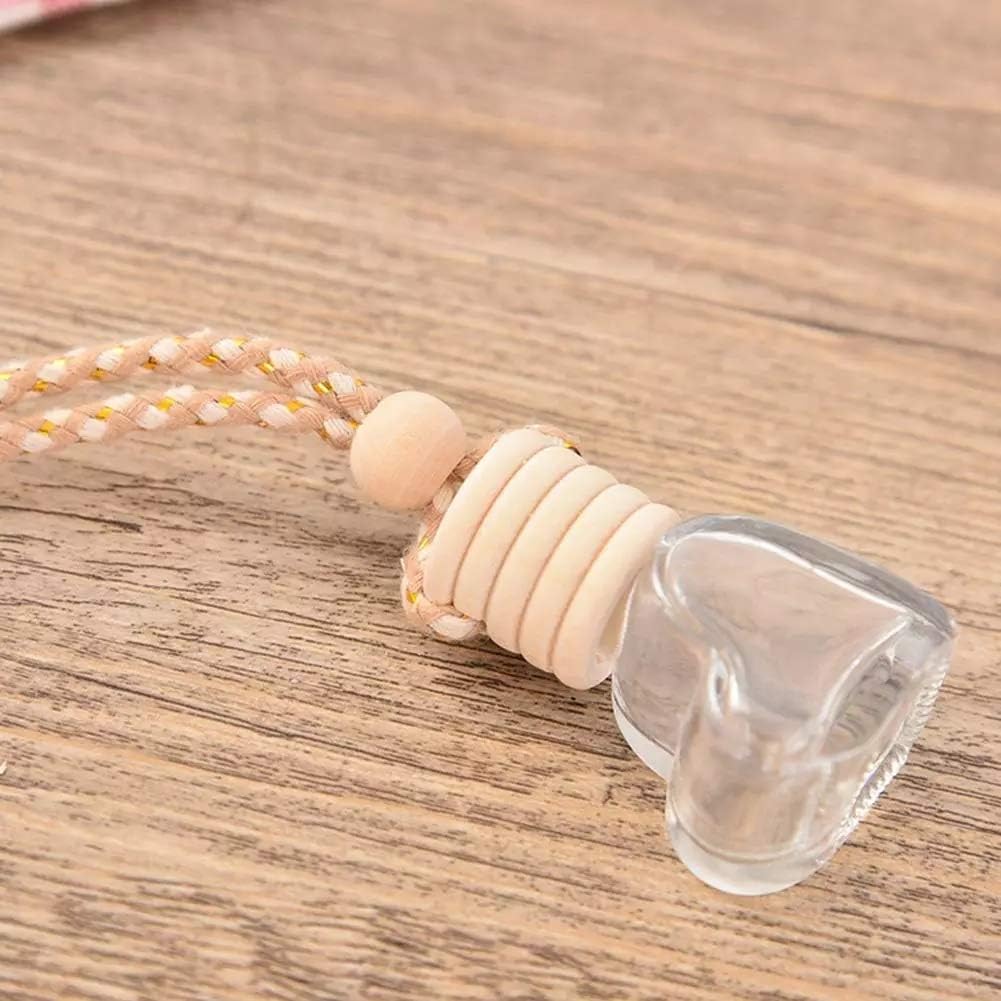 Car Aromatherapy Essential Oil Diffuser, 10 Pack Car Air Freshener Hanging Perfume Bottle Fragrance Decor Accessories Auto Window Ornament (heart)