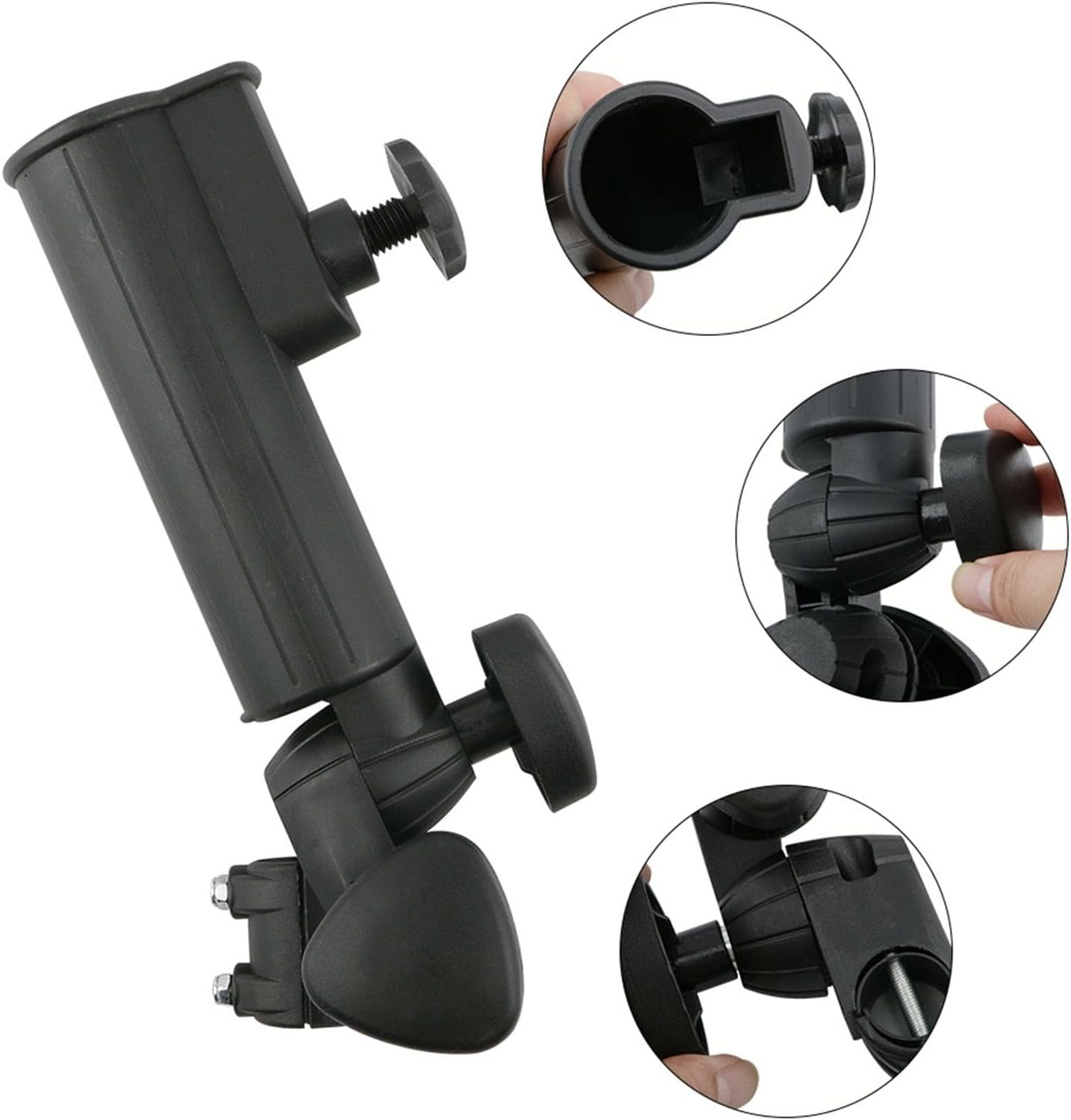 Golf Cart Umbrella Holder Clamp Mount Umbrella Clip Windproof Lightweight Universal Adjustable Angle for Fishing, Bike, Beach Chair, Training