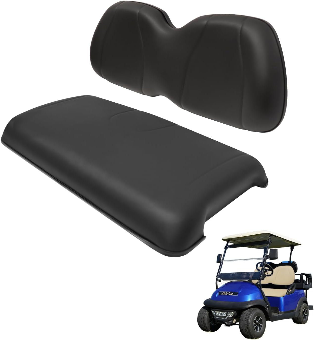 Golf Cart Seat for Club Car Precedent 2004-2011, Golf Cart Front Seat Cuhsion Replacement, Comfortable Backrest & Bottom Seat Kit, Factory Style, Black