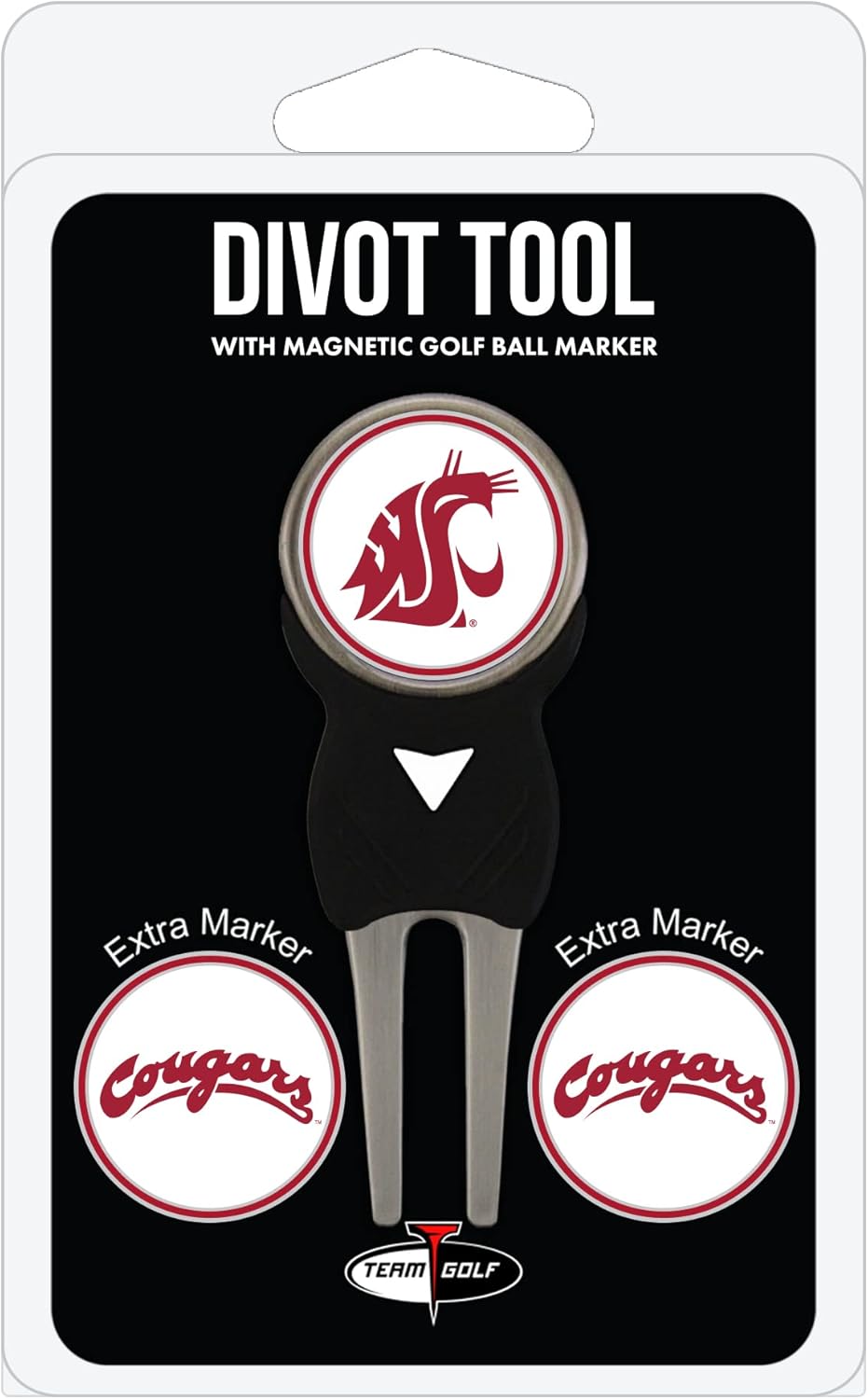 Team Golf NCAA Divot Tool with 3 Golf Ball Markers Pack, Markers are Removable Magnetic Double-Sided Enamel
