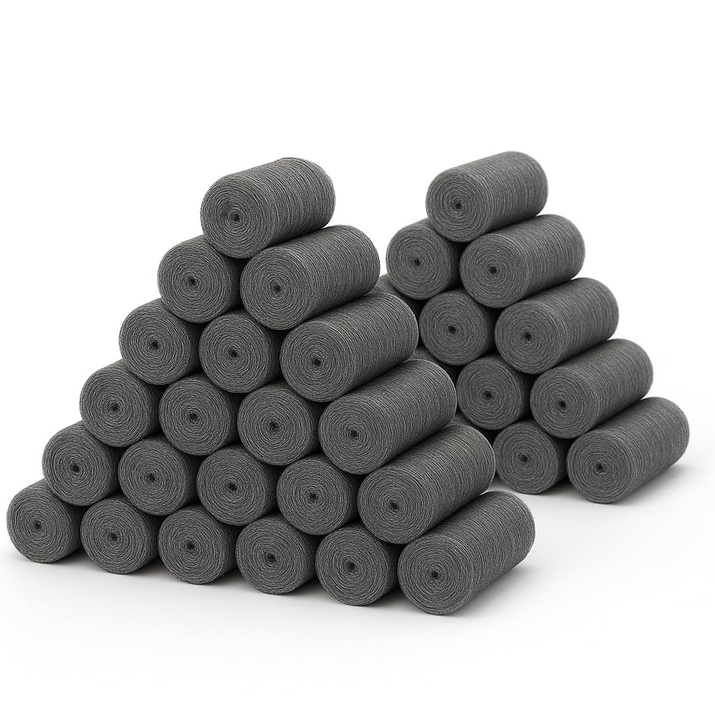 Steel Wool #0000 Grade Pads, 60 Pack – Flexible Cut to Size Wire Wool for Glass Shower Door Hard Water Removal, Chrome & Stainless Steel Polishing, Weep Hole Gap Filler, Mice Control & Rodent Barrier