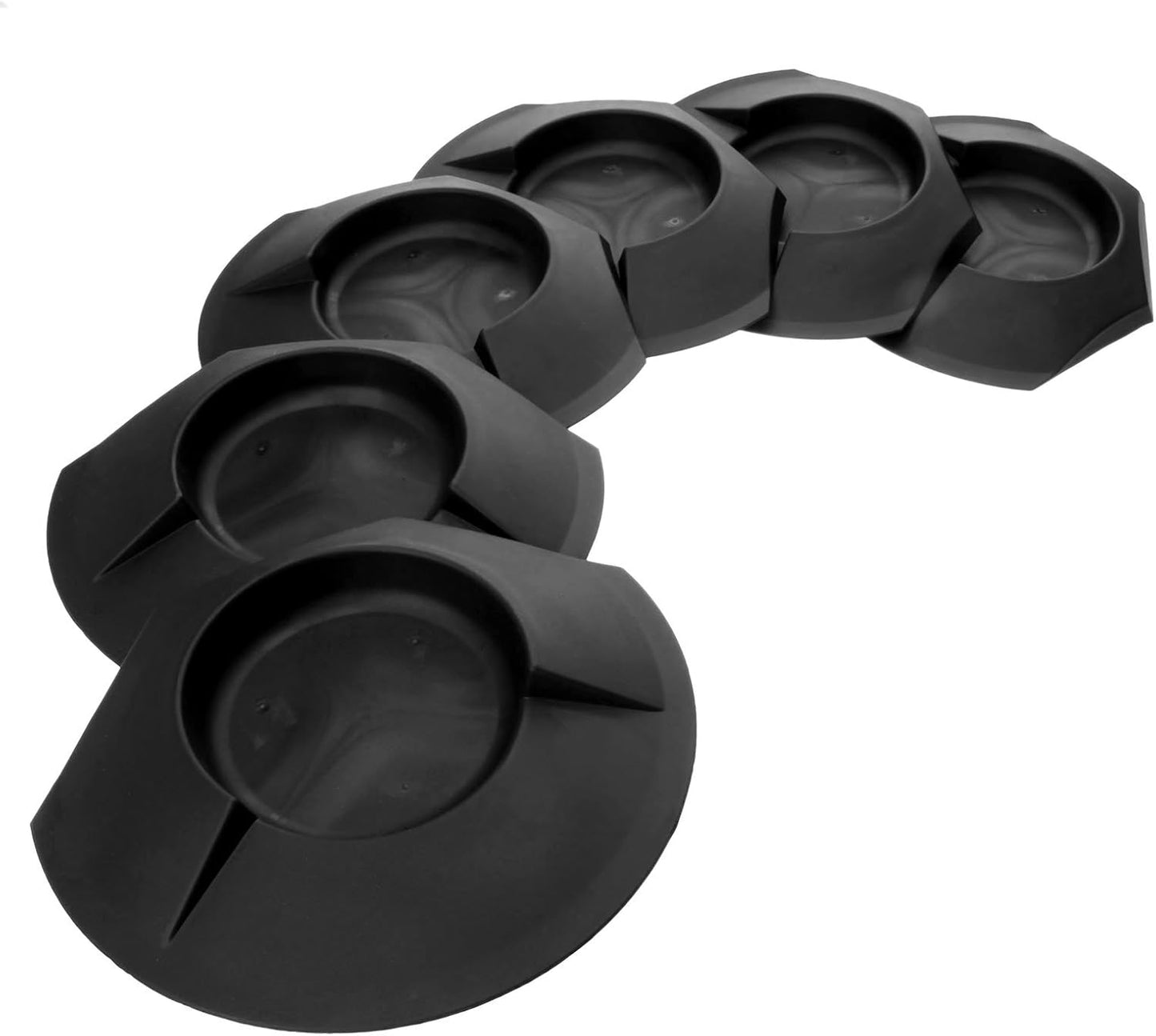 MUXSAM 6 Pieces All-Direction Putter Cups Practice Black Golf Putting Cup Golf Training Cup Golf Practicing Hole Putting Aid Putter Training Aid Fit for Beginner Golf Training Accessory