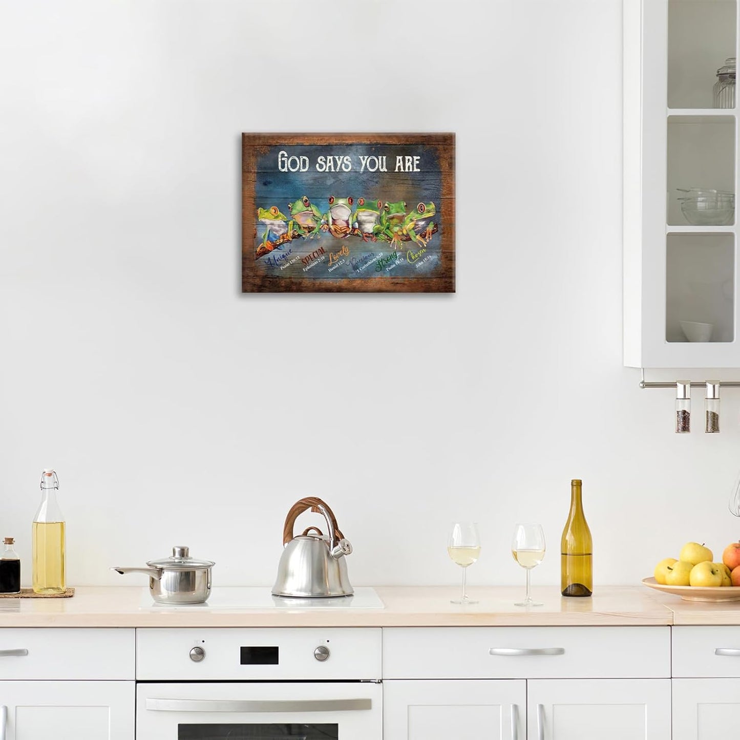 Frog Wall Art, Frogs Pictures Wall Decor God Says You Are Canvas Prints Framed Artwork Paintings Home Office Decorations For Bathroom Bedroom Living Room Kitchen 16l X 12w