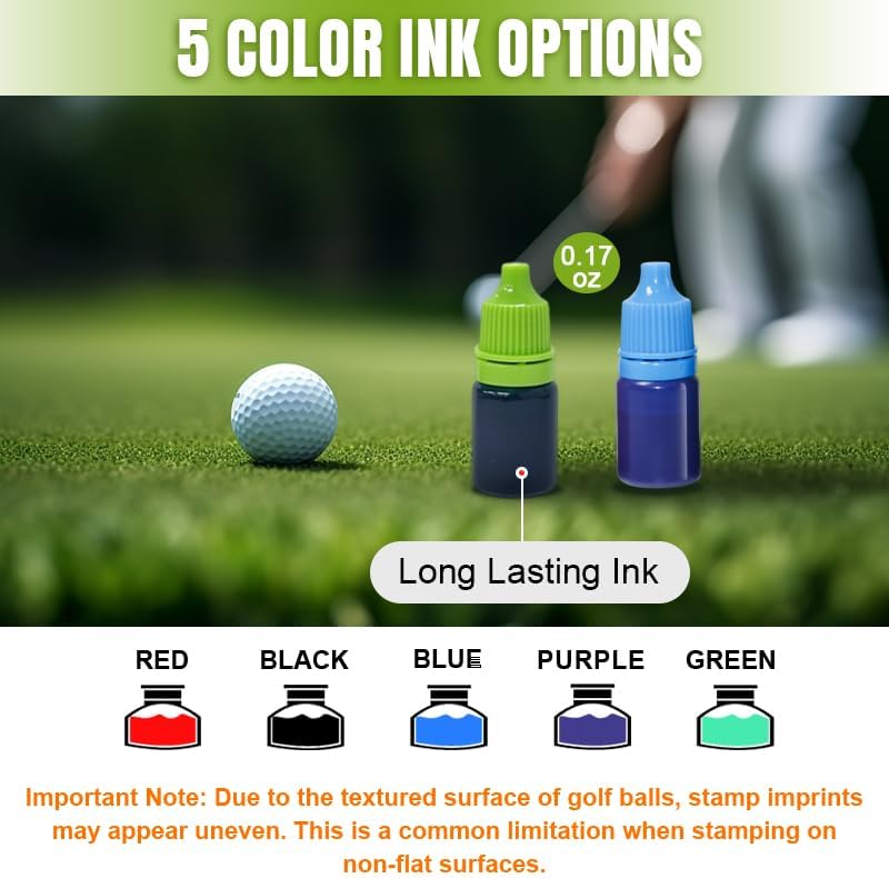 Custom Golf Ball Stamp Personalized Self-Ink Golf Ball Stamper Golf Accessories Monogram Ball Marker Gifts for Golfers Men Dad Husband Boyfriend