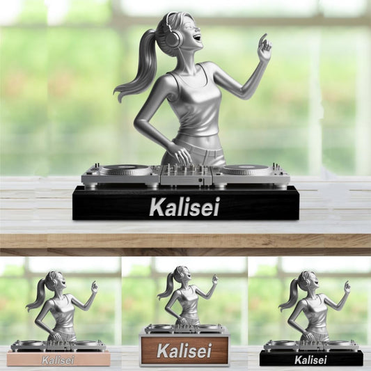 Custom DJ Name Desk Sign Personalized Acrylic DJ Desk Ornament Music Studio Decor Plaque Disc Player Hip-hop Singer Figurine Trinket Music Lovers Gift for Men Women