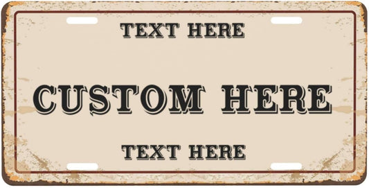 Custom Personalized Text Image Photo Design Customized Tag Aluminum License Plates for Front of Car 6x12 Inch-14