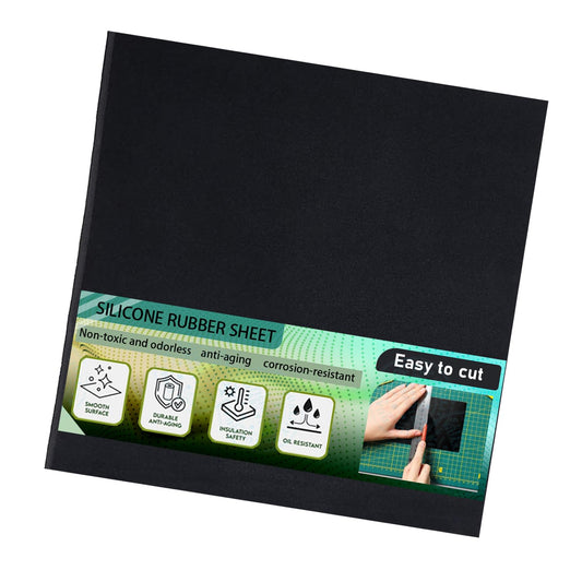 Silicone Rubber Sheet,Heat Resistant, Heavy Duty,Hardness 55A,12 x 12 Inch, 1/25 Inch Thickness for DIY Gaskets, Pads, Seals, Crafts, Flooring,Cushioning of Anti-Vibration, Anti-Slip