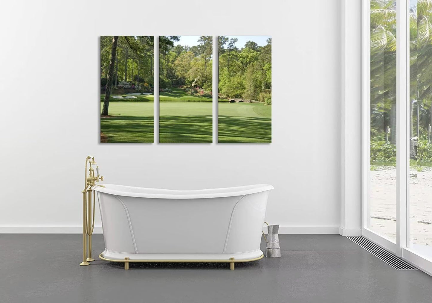 Augusta Golf Course Wall Art for Living Room Bedroom Bathroom Home Decorations - Augusta National Golf Course Pictures Posters Framed Artwork Canvas Prints Ready to Hang(14''W x 28''H x3)