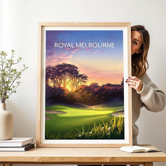 Nationcog Royal Melbourne Golf Poster, Australia- The West Course 5th Hole, Royal Melbourne Golf Course Poster, Australia Golf Art, Vintage Golf Print (Unframed) (24x36)